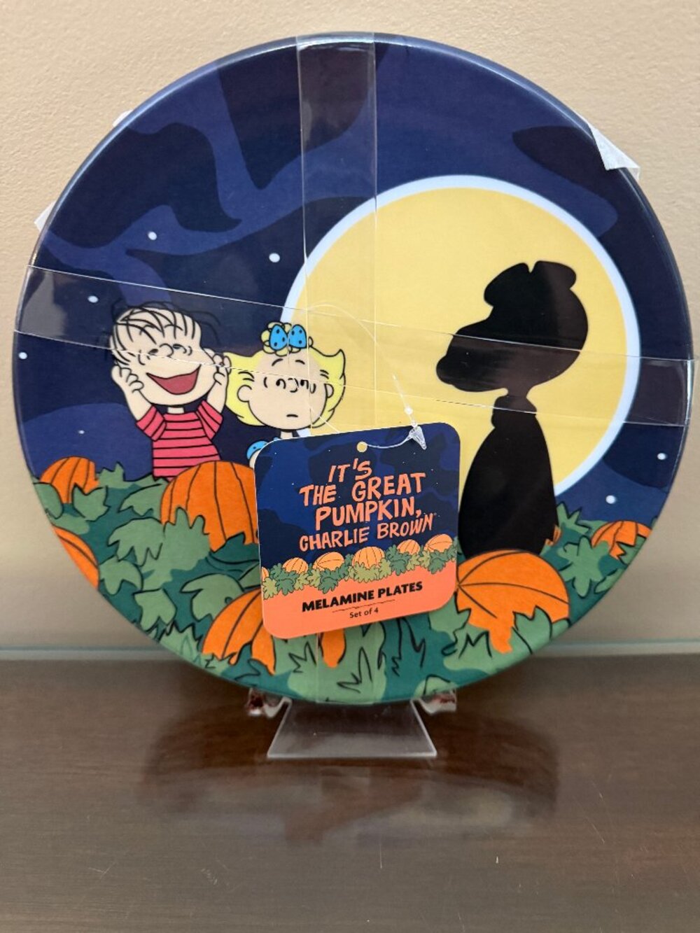 Peanuts Great Pumpkin Halloween Melamine Plates Set of 4 - 7.5" NWT